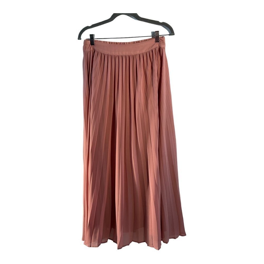 EBOSSY Women’s Pink Pleated Long Skirt Copper Size Medium